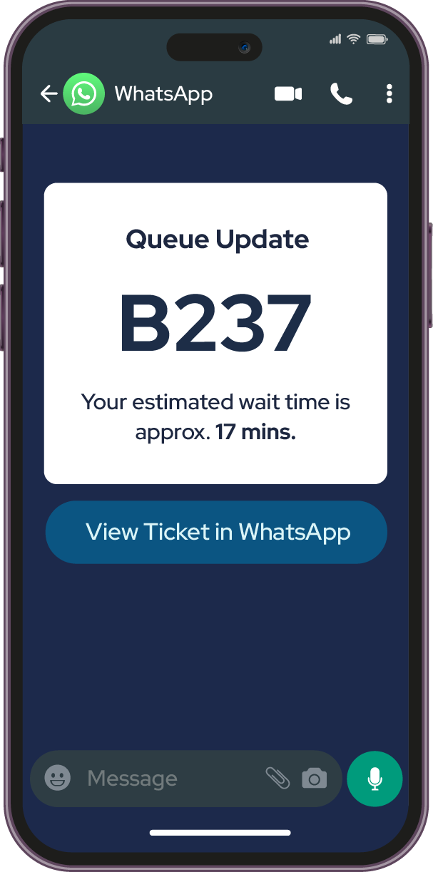 Queue update via WhatsApp